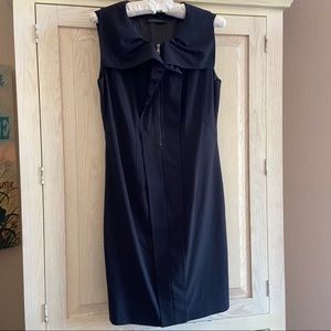 Elie Tahari Black Zip Collar Knee-Length Pencil Dress | Size 2